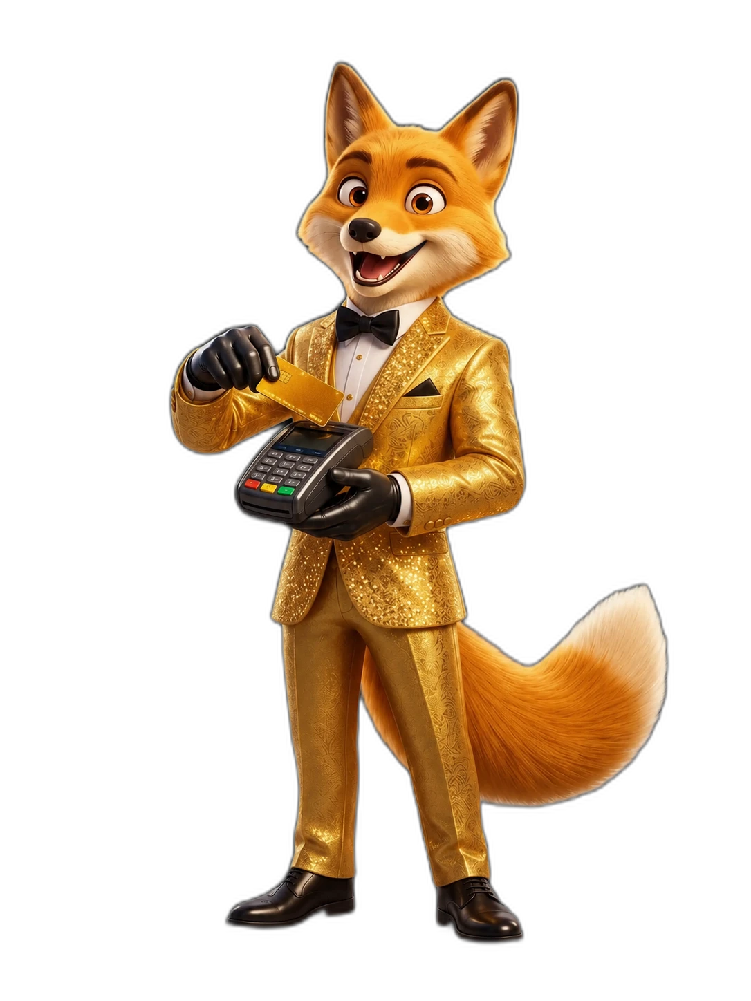 Felix holding a payment card and terminal